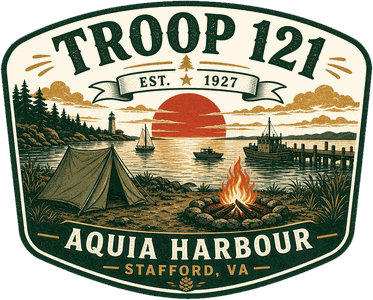 Troop 121 Aquia Harbour badge